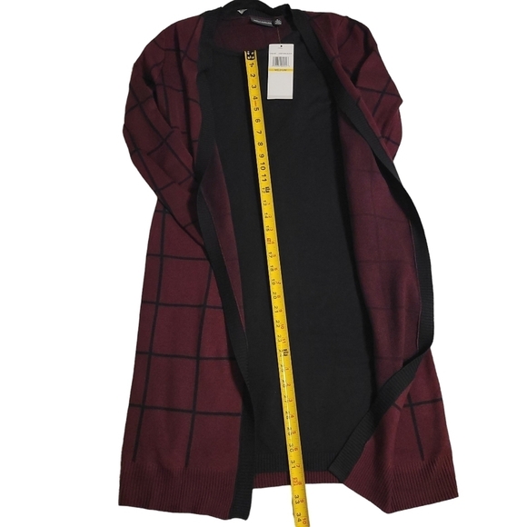 Nina Leonard women's  Dress/Cardigan  in Deep Wine/Black Medium  NWT - Picture 5 of 12